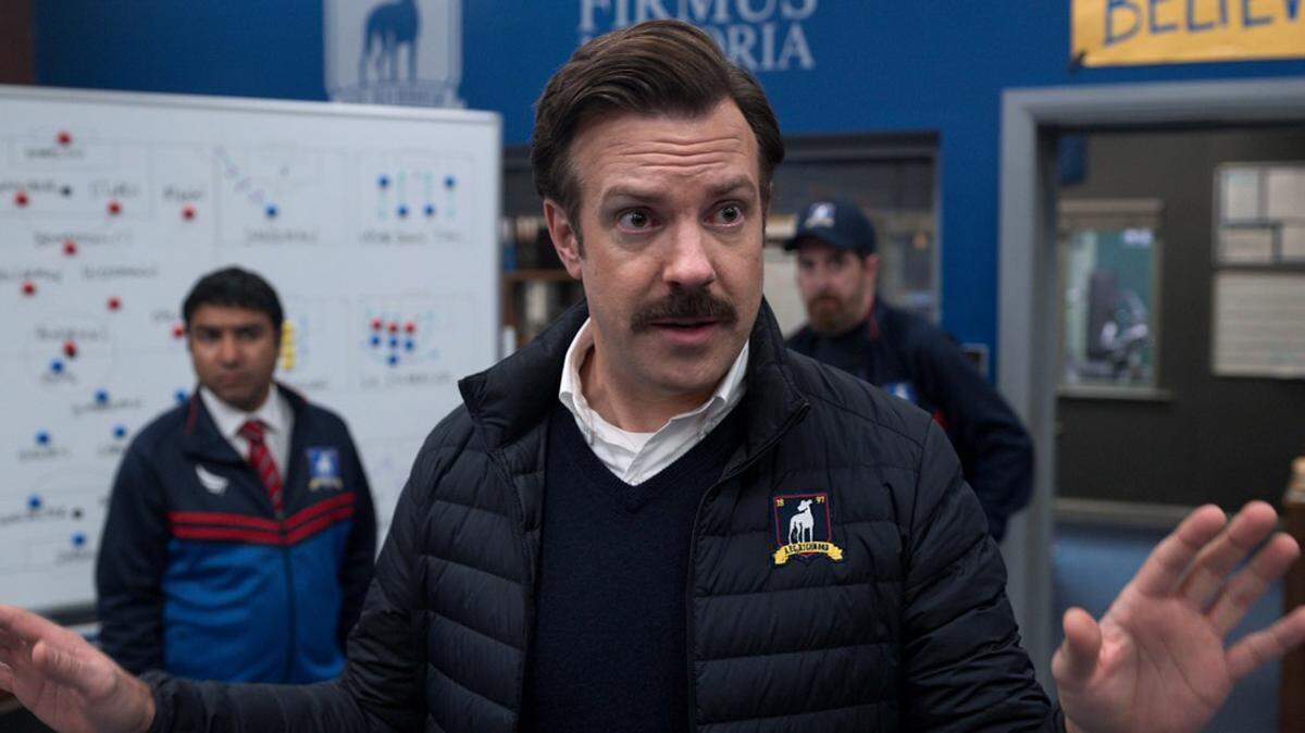 Jason Sudeikis returns as the title character of “Ted Lasso,” an American college football coach who must learn to coach a professional British soccer club.