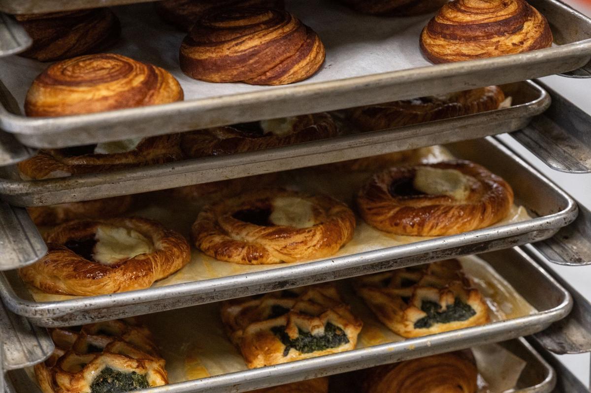 An assortment of baked goods cools inside Scratch KC.
