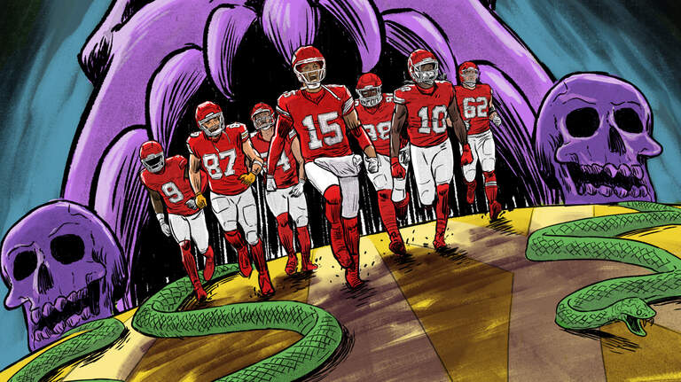 Download our Kansas City Chiefs vs. Philadelphia Eagles Super Bowl LIX game-day poster