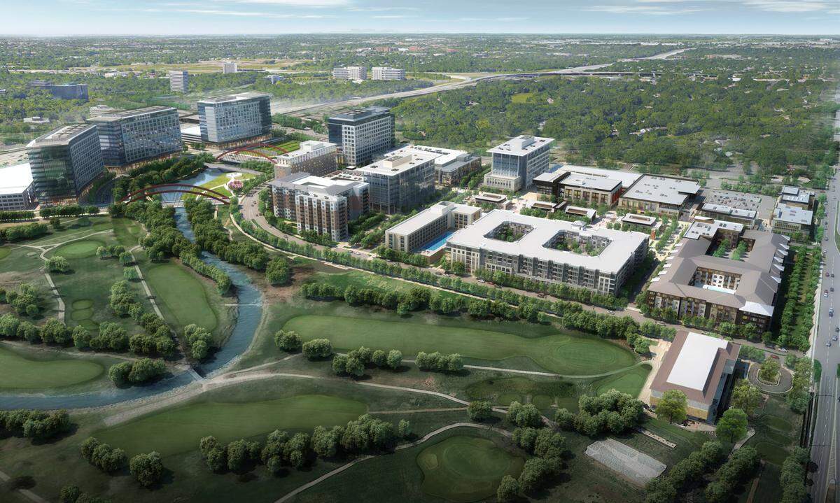 The $2 billion Brookridge Golf Course redevelopment will transform much of the course between 103rd Street and Interstate 435 at Antioch Road into a massive mixed-use center with millions of square feet of luxury apartments, office space and shops along a new Tomahawk Creek waterfront area.