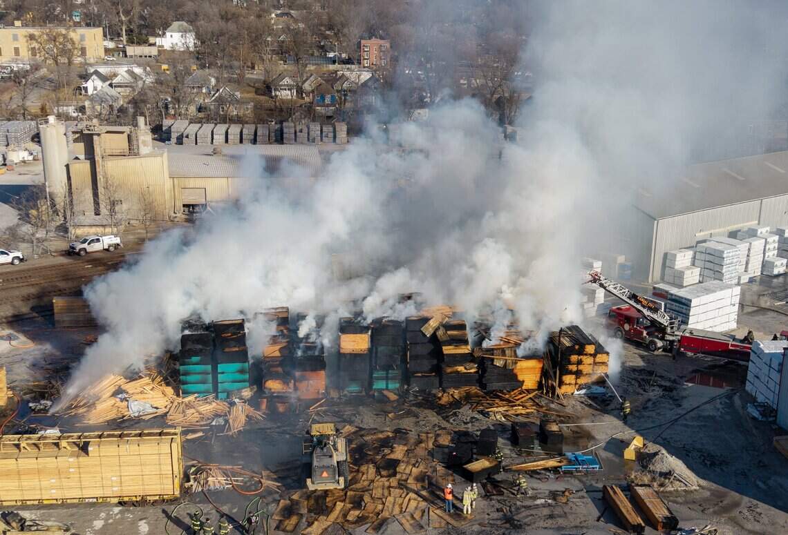 Massive lumberyard blaze at Central Missouri Reload Inc. | Kansas City Star