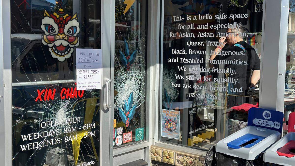 A masked person threw a rock at the glass door and window of the Café Cà Phê coffee shop at 916 East 5th St. in Kansas City and drove off in the early morning hours of Wednesday. The person never made an attempt to enter the shop. Police announced Friday an arrest had been made.