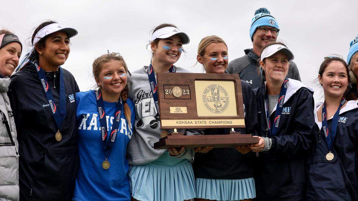 The Shawnee Mission East Lancers this week won their fifth straight state title in girls high school tennis.