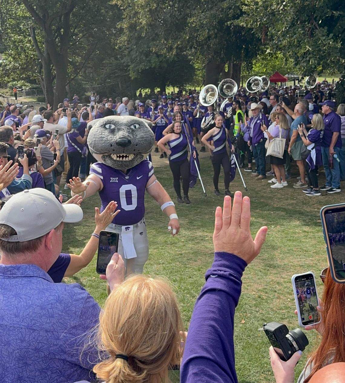 Willie the Wildcat at a pep rally held in Dublin, Ireland, ahead of the Wildcats’ season opener against Iowa State. The rally took place Friday, Aug. 22, 2025.