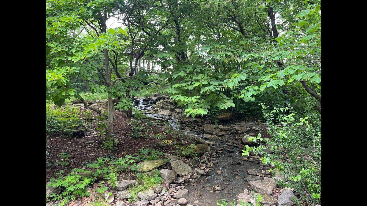 A waterfall inside the Overland Park Arboretum & Garden, 8909 W 179th St.