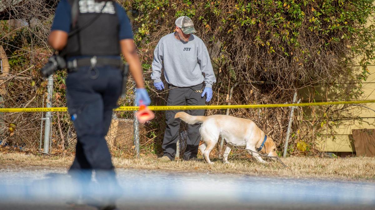 Kansas City police brought a crime scene evidence dog to help investigate a homicide near 41st Street and Monroe Avenue on Friday.