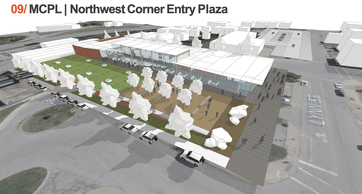 The Mid-Continent Public Library System, working with Kansas City architecture firm BNIM, has proposed tearing down Independence City Hall and replacing it with a new administrative headquarters.