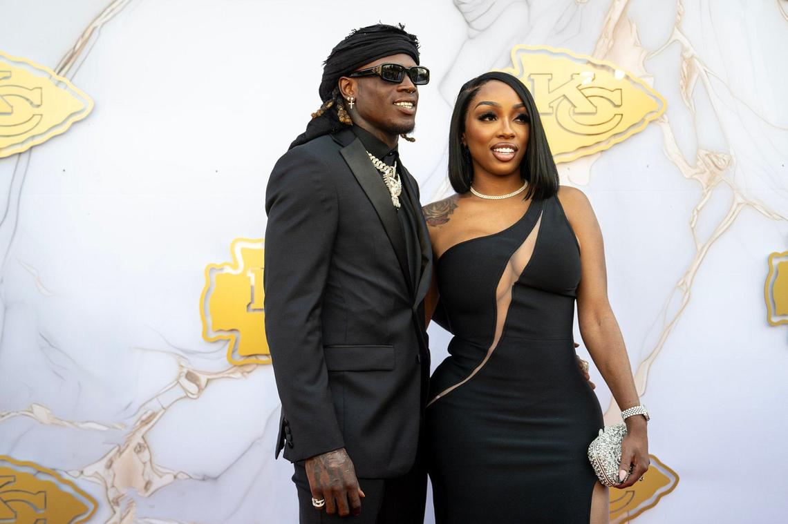 Chiefs wide receiver Kadarius Toney walked the red carpet before the Super Bowl LVIII championship ring presentation event on Thursday, June 13, 2024, at The Nelson-Atkins Museum in Kansas City.