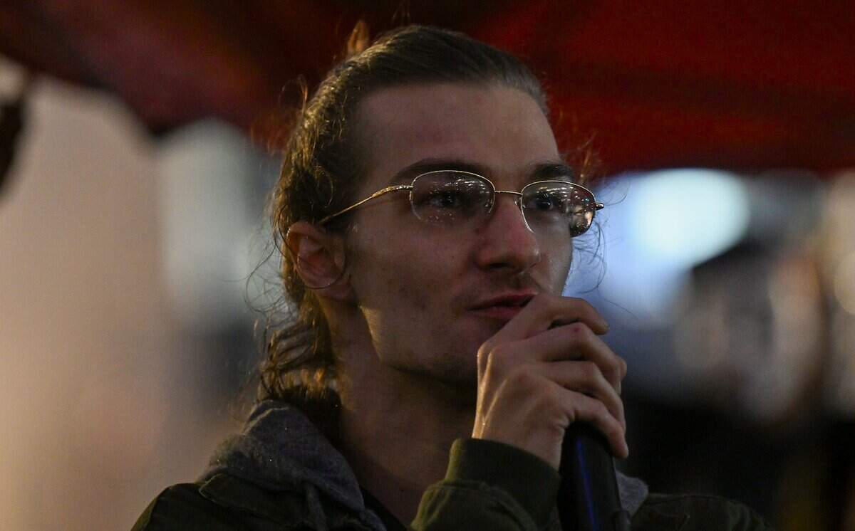 Saturn Bicavoka, of Waldo, was neighbors for two years with Renee Good, the former KC resident who was shot and killed by an ICE agent in Minneapolis on Wednesday, Jan. 7. They joined crowds protesting ICE outside City Hall in Kansas City on Thursday, Jan. 8.