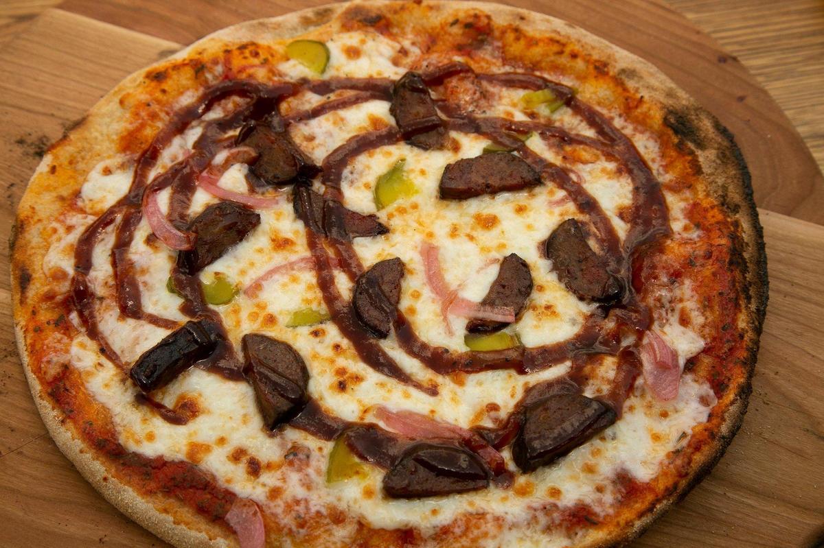 KC BBQ was one of several signature pizzas provided by Dispatch Pizza for the South Kansas City Bridal Expo at the Martin City Event Space.