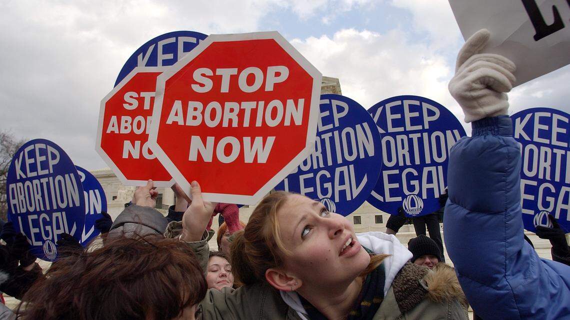 Both sides in the abortion debate protested in front of the U.S. Supreme Court during the 31st annual March for Life in Washington last summer.