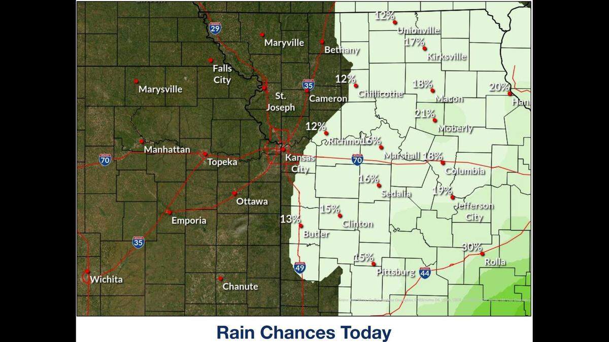 Tropical remnants of Hurricane Francine to influence Kansas City’s weekend weather, bringing in clouds and chances for light rain, maybe isolated thunderstorms, east of the metro, the National Weather Service said.