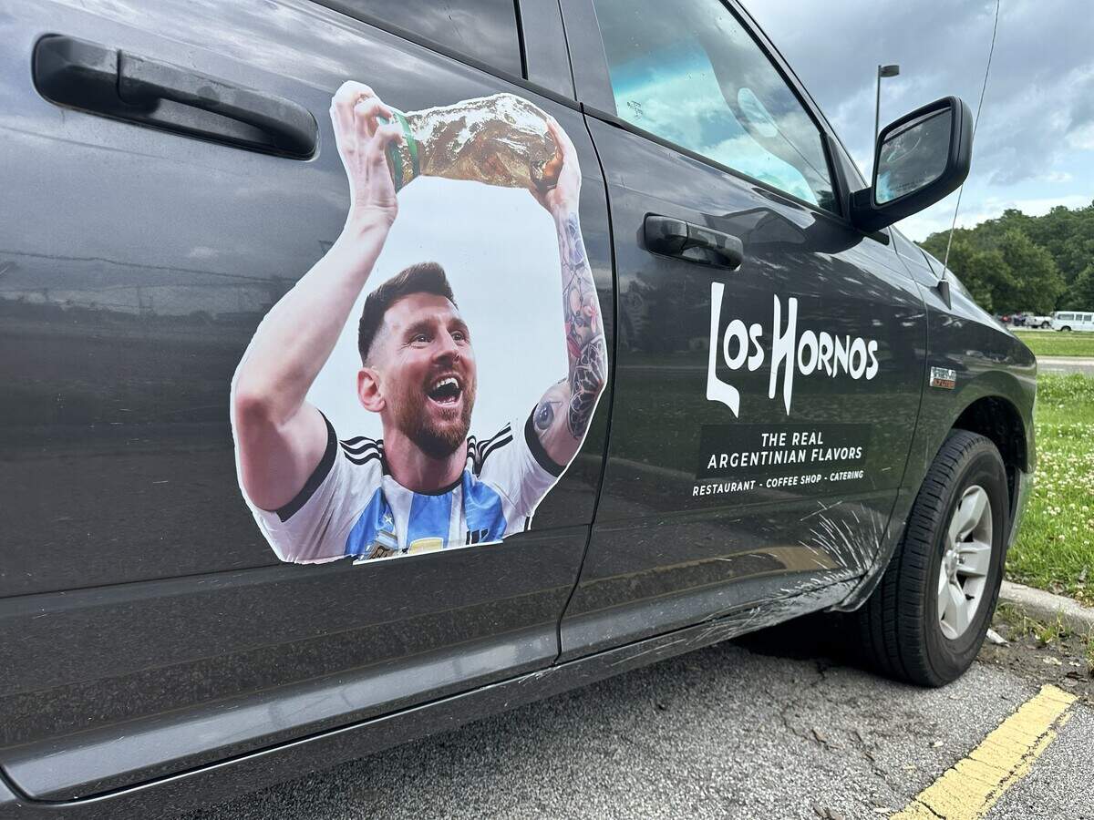 The owners of Los Hornos Argentinian Flavors at 10004 NW Executive Hills Blvd. are going all out to cheer on Argentina in the 2026 FIFA World Cup. Their pickup even has a decal of Lionel Messi, the world-renowned forward on Argentina’s team, stuck to the door.
