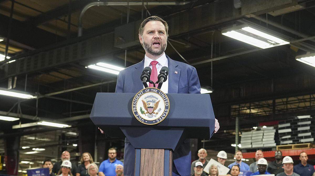 KANSAS CITY, MISSOURI - MAY 18: U.S. Vice President JD Vance speaks during an event at Milbank Manufacturing Company on May 18, 2026 in Kansas City, Missouri. Vance is in Kansas City to deliver remarks on the Trump administration’s efforts to support American manufacturing. (Photo by Eric Lee-Pool/Getty Images)