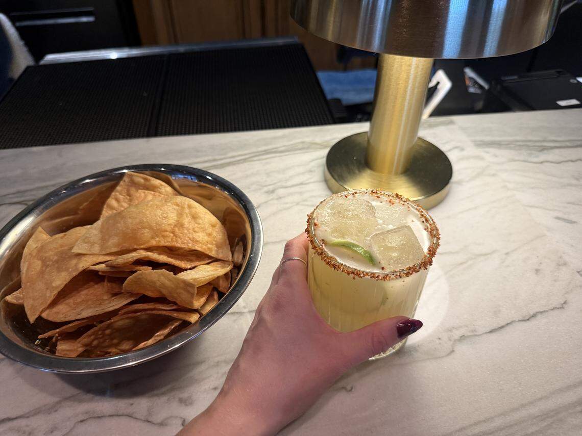 Crossroads Cantina offers a rotating roster of margaritas. Its current seasonal flavor is coconut.