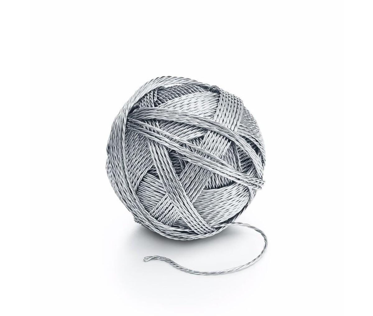 A $9,000 ball of silver “yarn.”