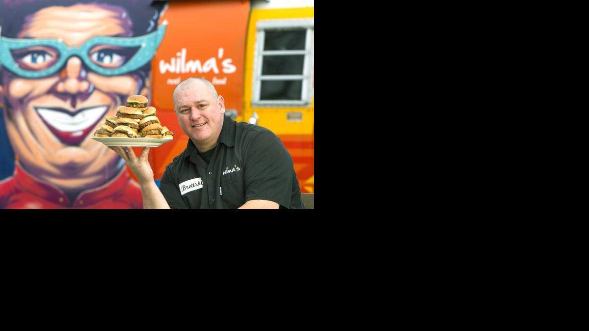 
With a plate of his famous meatloaf sliders, Brett Atkinson of Wilma's Real Good Food truck will be at The Star’s Food Truck Friday.
