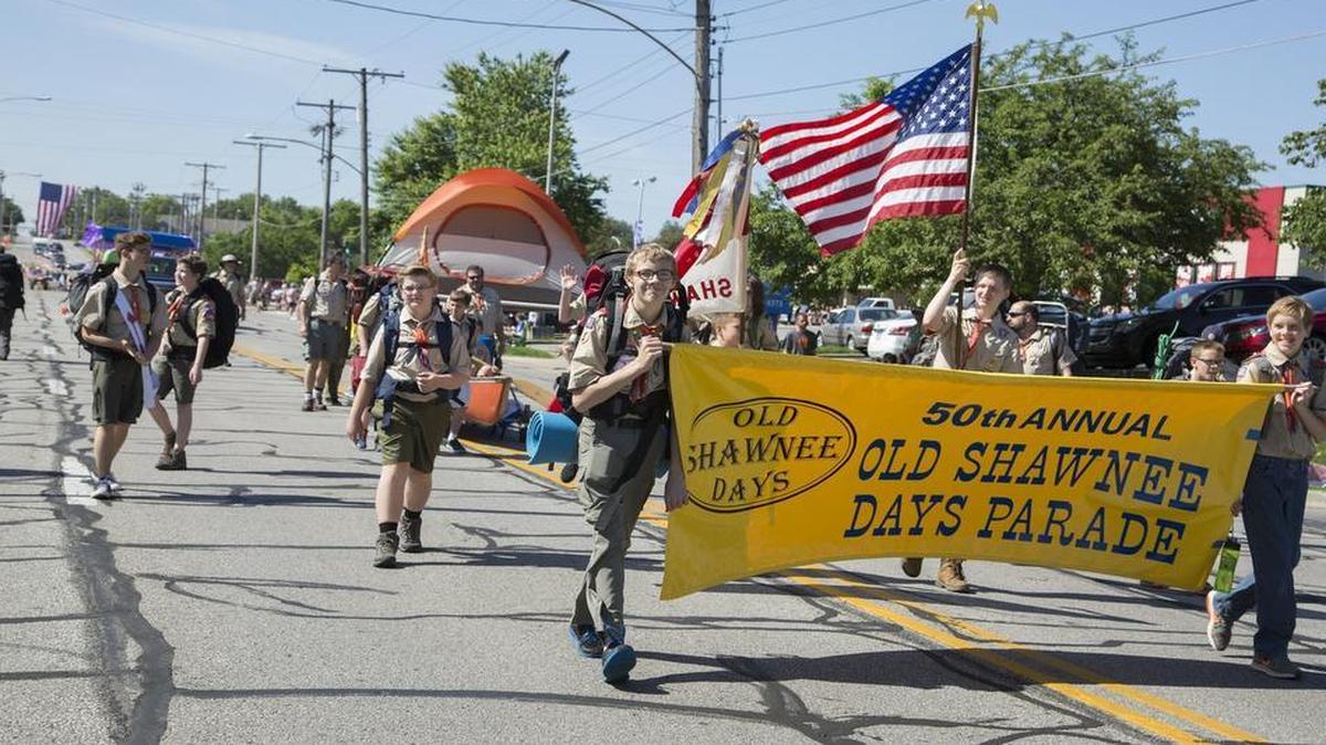 Boy Scouts from troop 185 carried the parade banner in 2016. Old Shawnee Days brings music, crafts, games, carnival rides and food back to the area June 6-9.