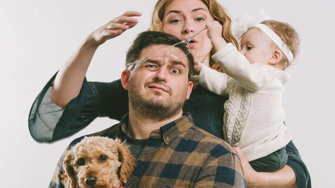 This Pennsylvania man posted a silly outtake from a family portrait session because he believes that the world could use some smiles right now.