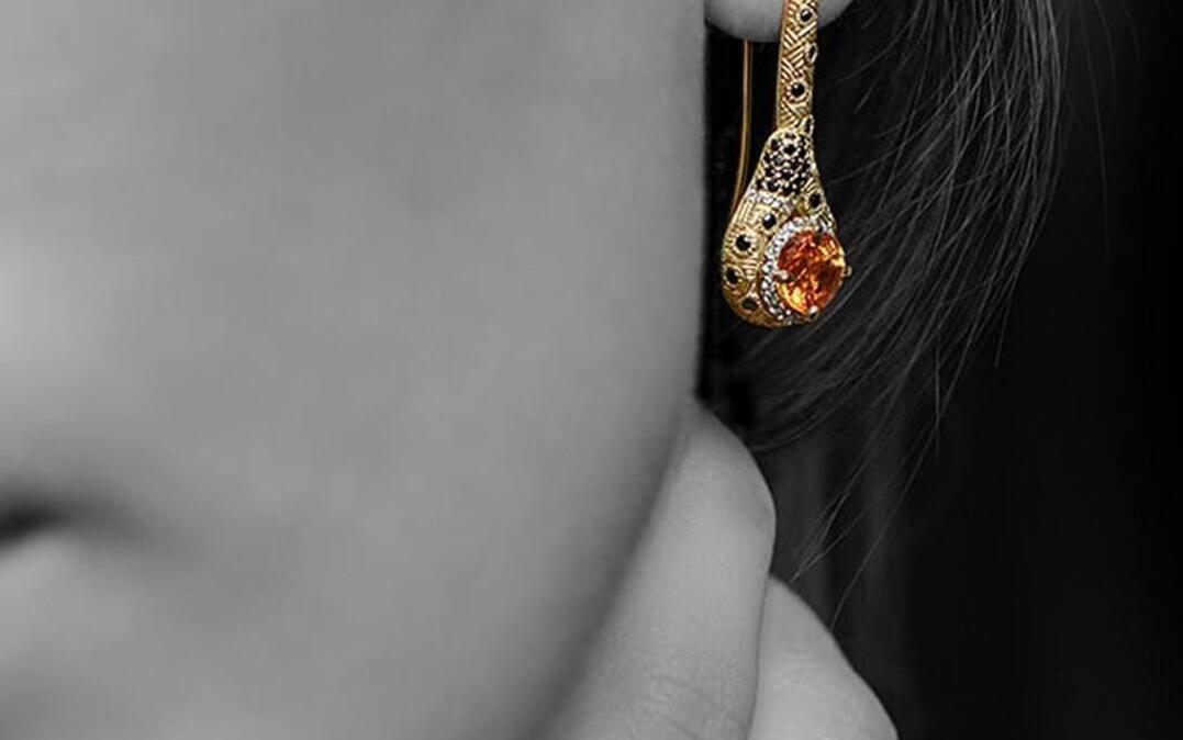 New, from the Cheetos-inspired holiday gift collection: A $20,000 ring and earrings set called “Eye of the Cheetah.”