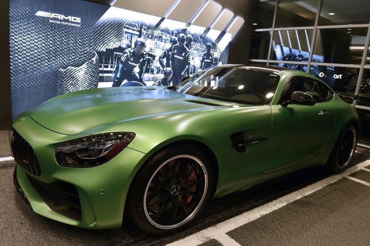The launch edition of the 2018 Mercedes-Benz GTR Roadster comes in a matte green paint and is known as The Green Beast of Hell, named in part after a race course it was tested on during design.