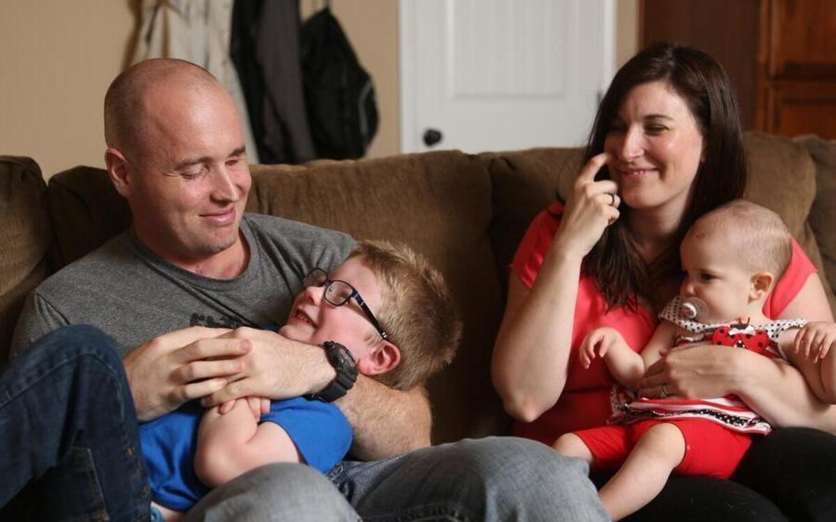 
After Aaron Pearson was shot in the line of duty five months ago, his family feared for his life. But he is still able to celebrate Father’s Day with his wife, Amanda, and children, Jack, 3, and Jovie, 1.

