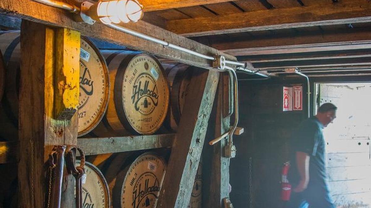 The original McCormick distillery in Weston was shuttered in 1984, but recent demand for bourbon spurred the company to restart production. Barrels are again aging in the historic warehouse. The bourbon will be released to sell in about three years.