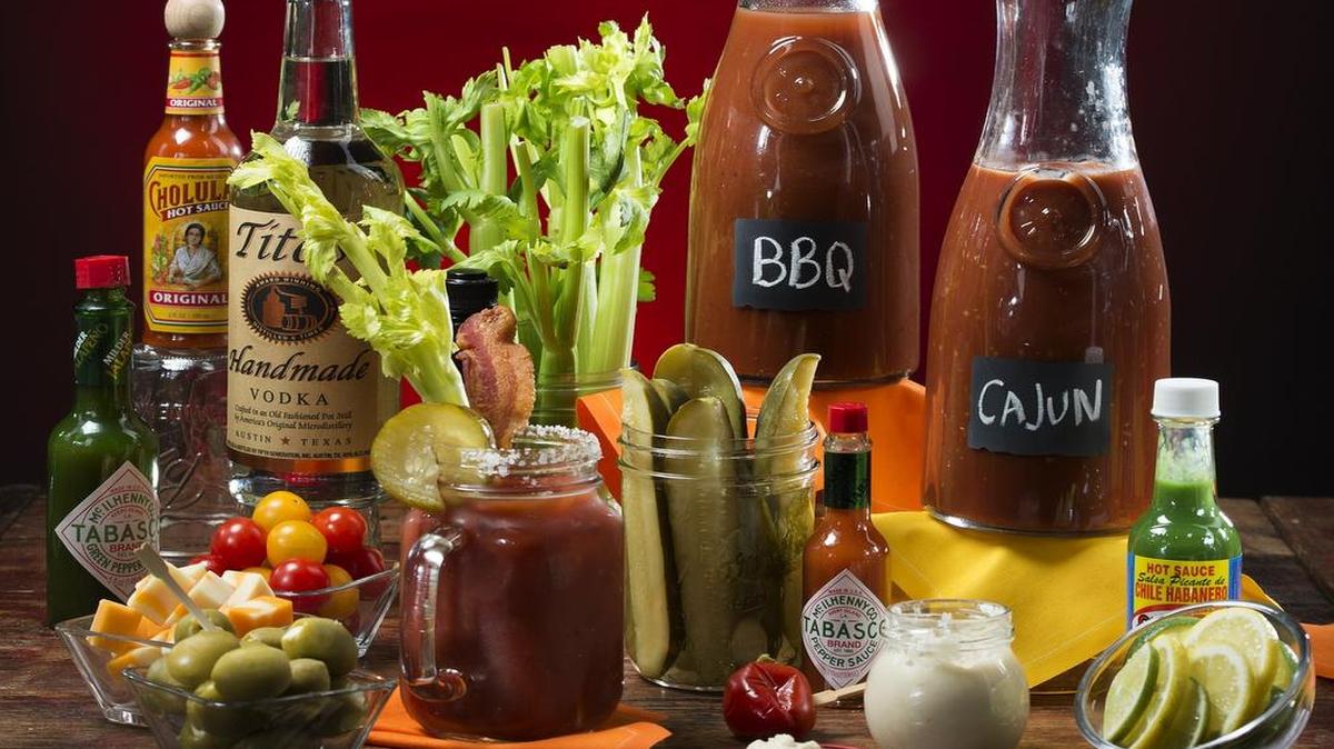 
Bloody Mary bars offer a variety of ingredients so customers can create drinks to their own tastes.
