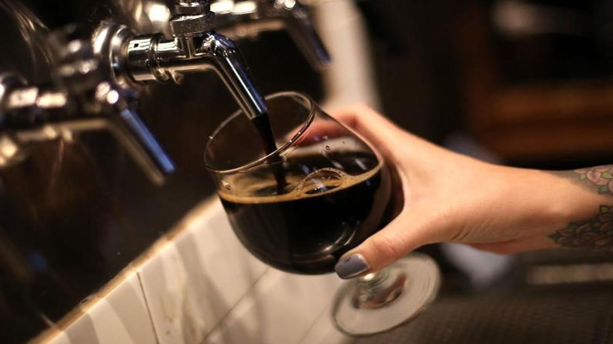 Cinder Block Brewery’s offerings include its Pavers Porter. Porters, a dark beer, are usually made with malted barley.