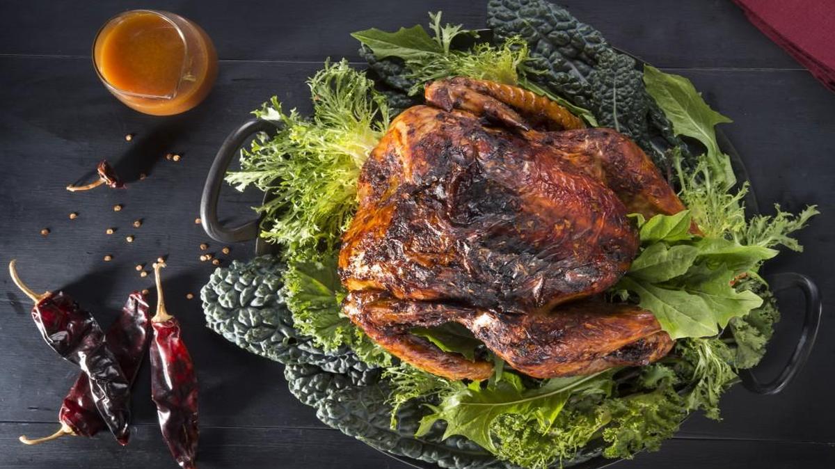 Carlos Falcon offers a recipe for Guajillo-Rubbed Turkey.