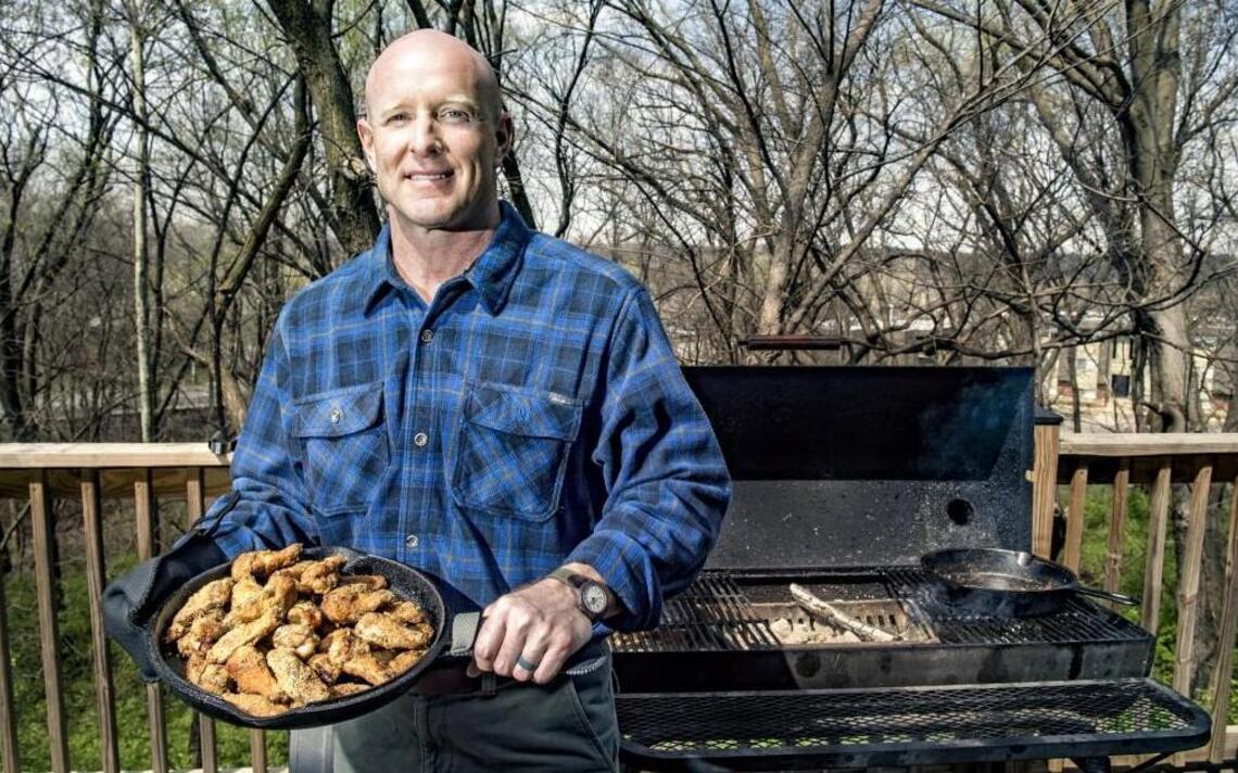 Use the grill and a cast-iron pan for these Parmesan Ranch chicken wings