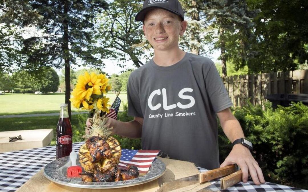 Nathan Hays, 13, placed second in the appetizer category at the 2015 World Steak Championship with these Pineapple Jalapeno Glazed Bacon-Wrapped Shrimp.