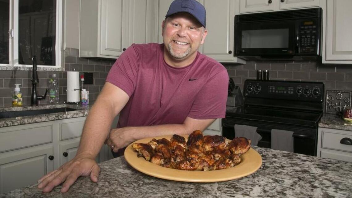 Slow smoking keeps this barbecued chicken crisp and juicy