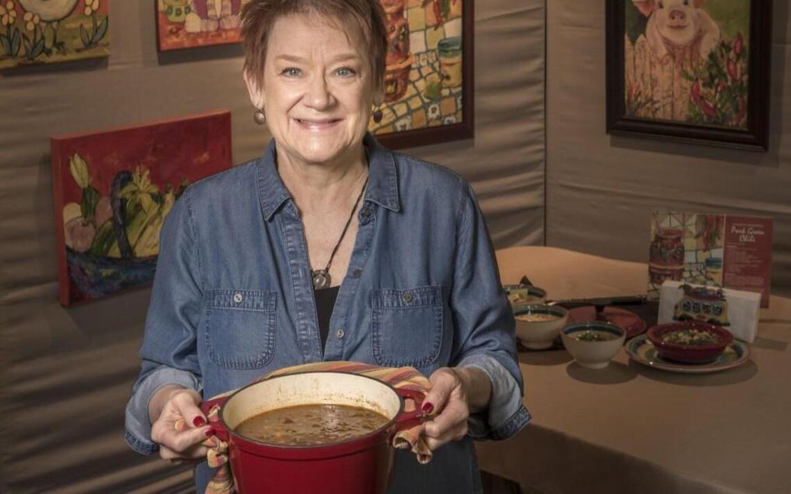 Artist Claudia True’s Pork Green Chili is as bold as her painting