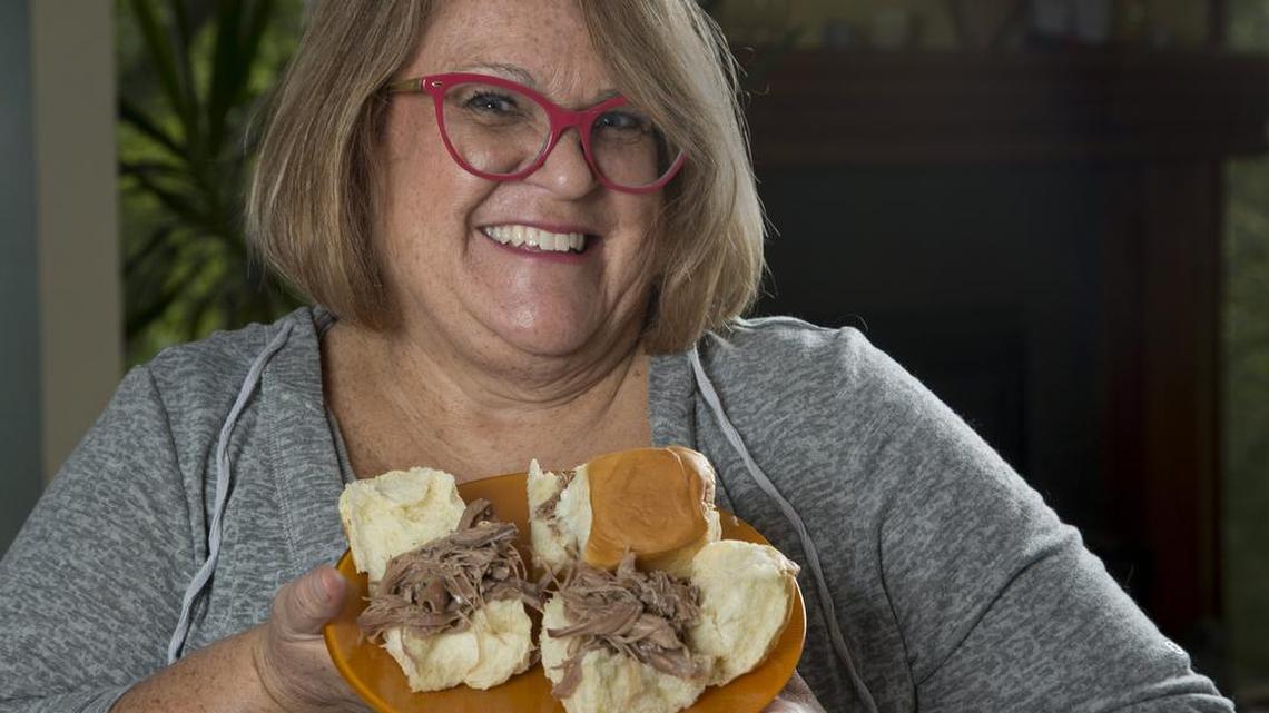 Denise Himmelberg’s Kalua pig is usually served on Hawaiian rolls.
