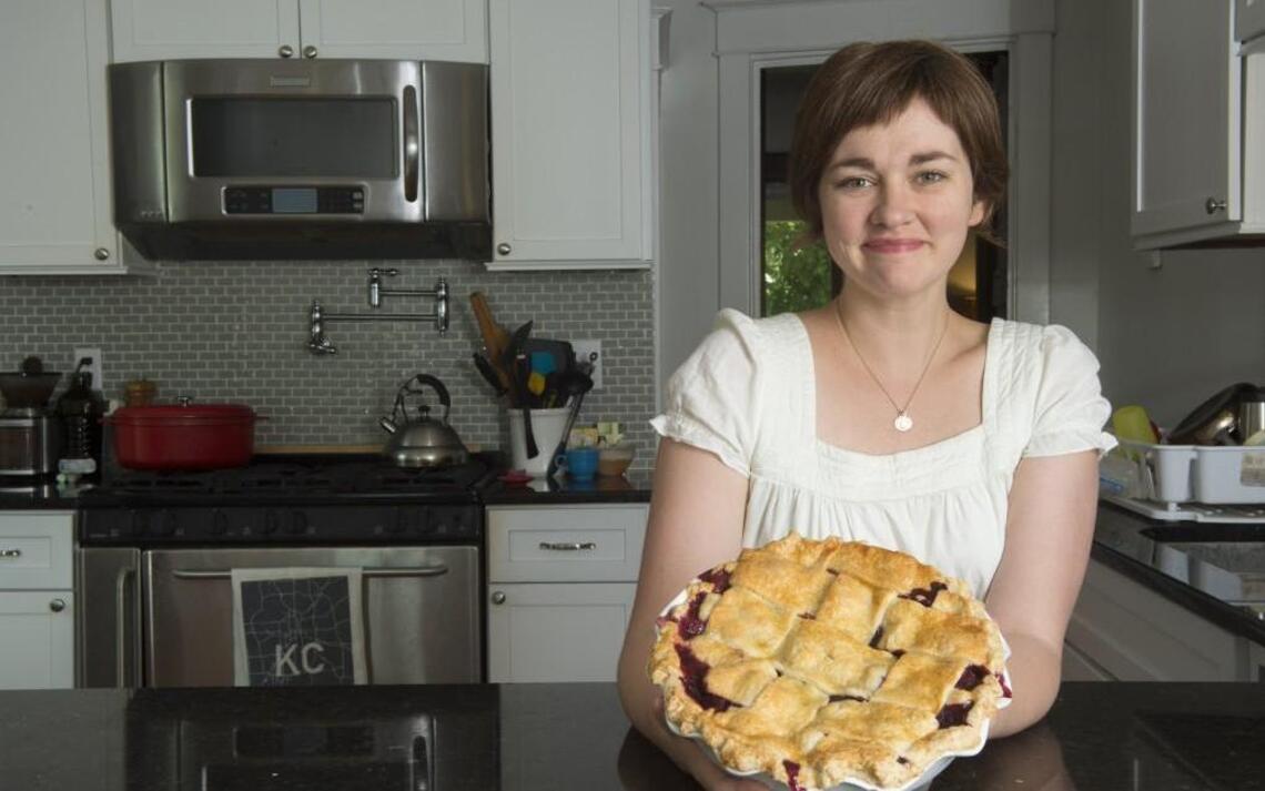 A little creativity is mixed in with this Blueberry Peach Basil Pie