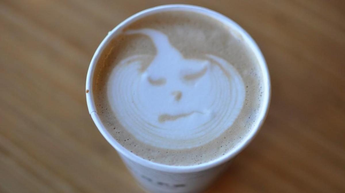 A pumpkin spice latte from The Roasterie, photographed in 2015. One of its other fall flavors is the Butter Pecan Latte.