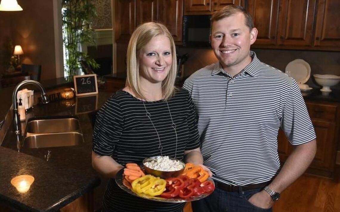 Veggie and cream cheese dip fits into Kristen and Dustin Johnson’s commitment to healthier eating