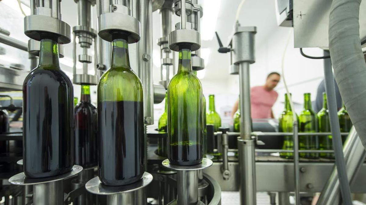 
A bottling machine at Pirtle Winery in Weston fills wine bottles with the company’s mead. The winery may soon double the volume of its mead production.
