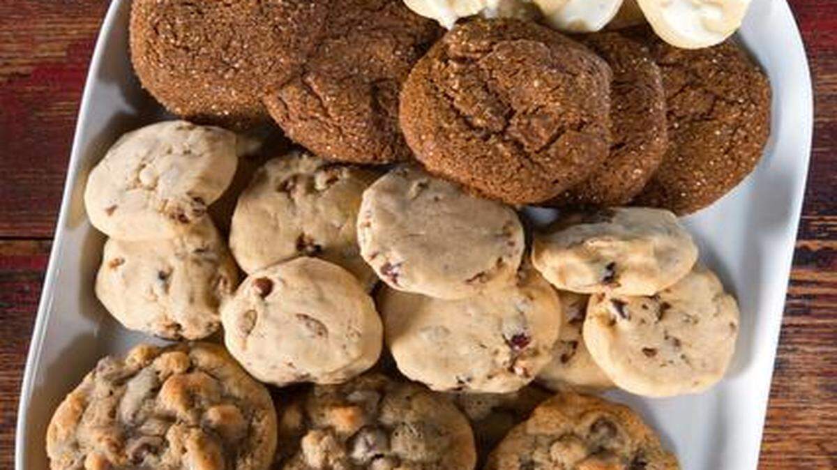 
Freezer cookies include (from front) chocolate chip, pecan sandies, ginger molasses and sugar with lemon icing.
