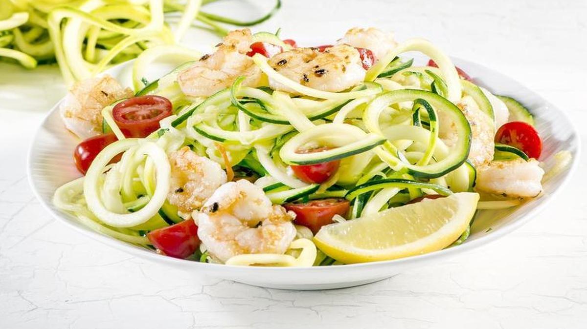 Zoodles With Lemon-Garlic Spicy Shrimp