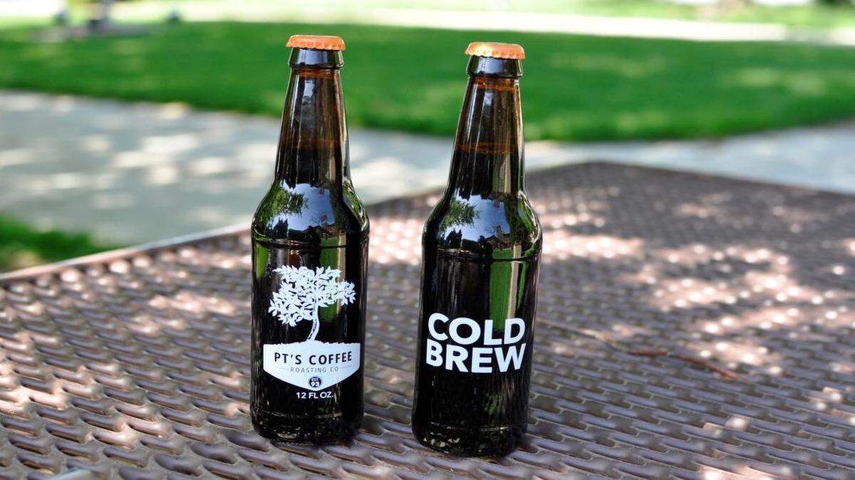 PT’s at the Crossroads sells its cold brew coffee in 12-ounce bottles.