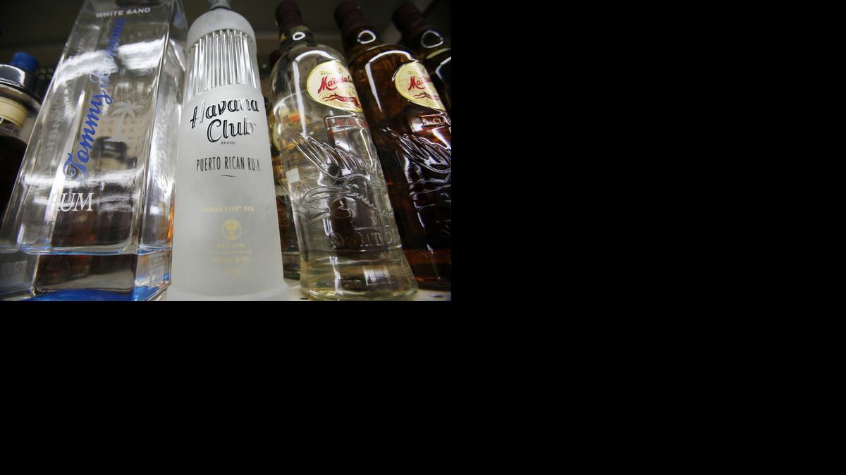 
A bottle of Havana Club rum sits on a shelf at Pantry II Liquors in Miami.
