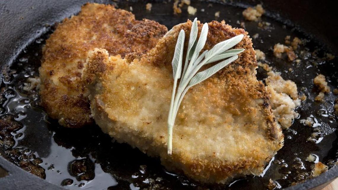 Parmesan Crusted Pork Chops With Sage-Mushroom Gravy