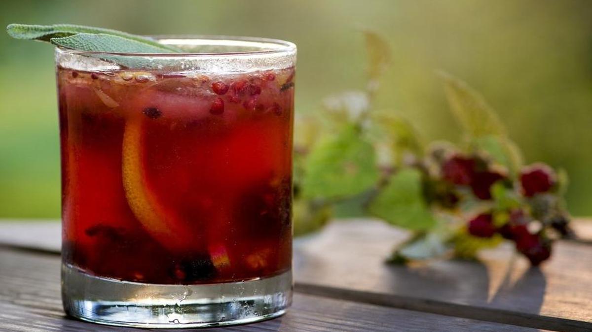
Arturo Vera-Felicie, bartender at Justus Drugstore in Smithville, created the St. Crispin’s Day cocktail to highlight the flavor of local elderberries.
