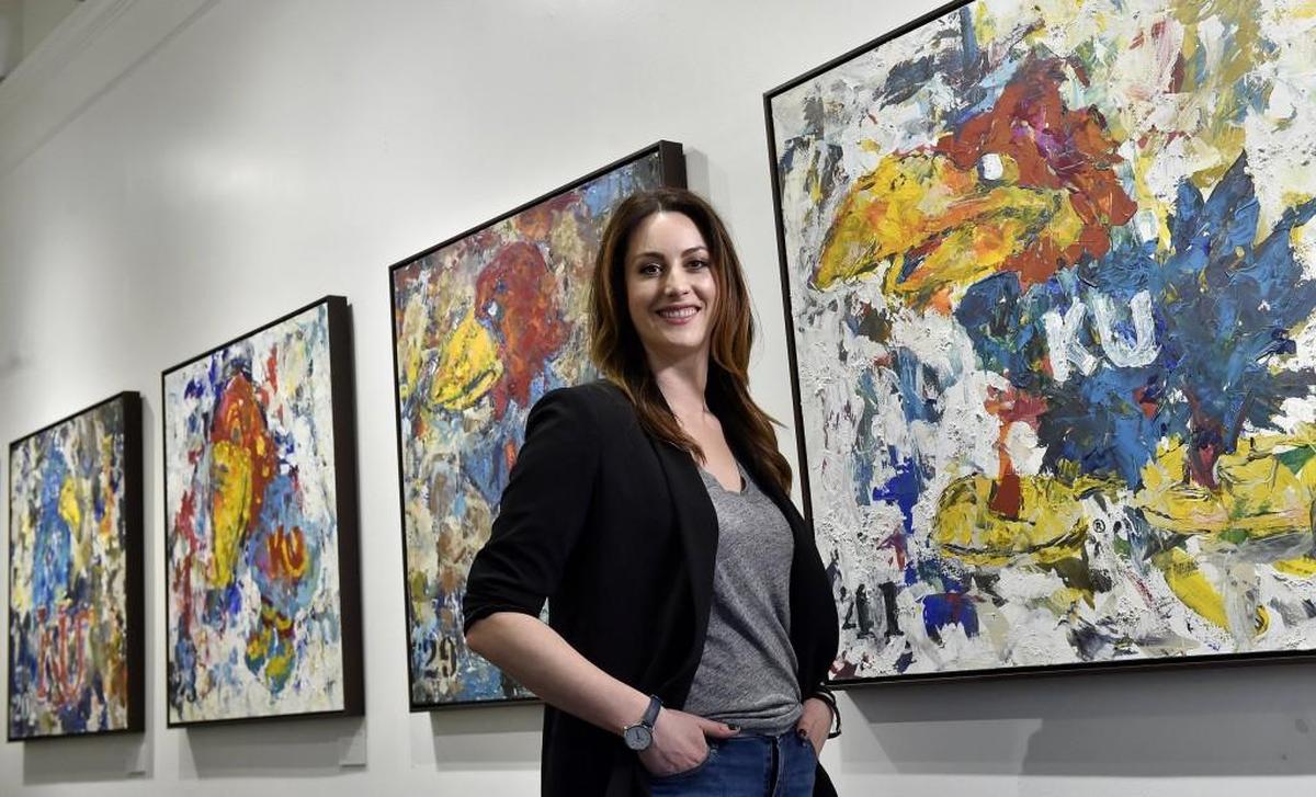 Artist Megh Knappenberger has painted each version of the school’s trademark Jayhawk mascot over the last 105 years. The six paintings, which sell for $150,000 for the set, also incorporate limestone dust (the inspiration for the school’s rock chalk chant). They’re on display at Niall on the Plaza.