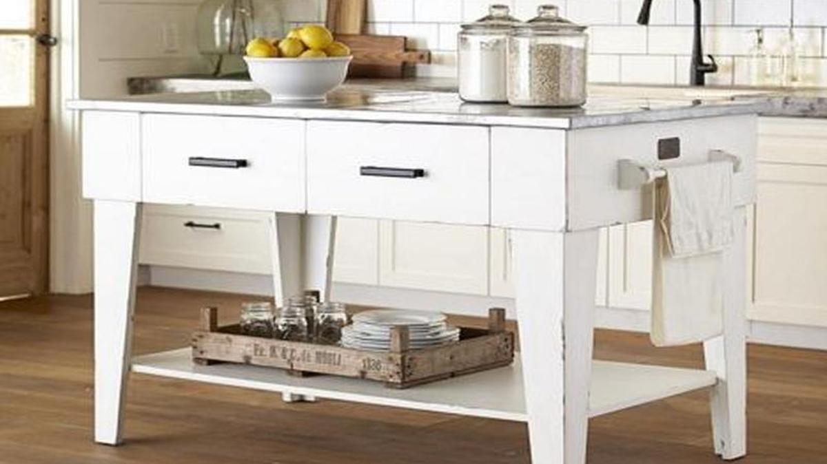This white island is from the Magnolia Home line.