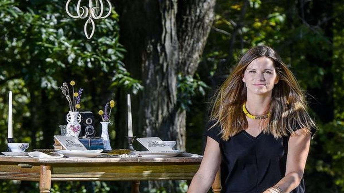 “I get a lot from flea markets and antique stores,” Jennifer Wood says of the source of the items her company rents for events. She’s the owner and designer of Brossie Belle; here she is in her Lee’s Summit backyard.