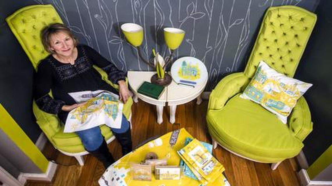 
Tammy Smith offers Tammy Smith Design prints, tea towels, pillows, cutting boards, totes, note cards and other items online, at stores around the country and at the Nelson-Atkins Museum of Art.


