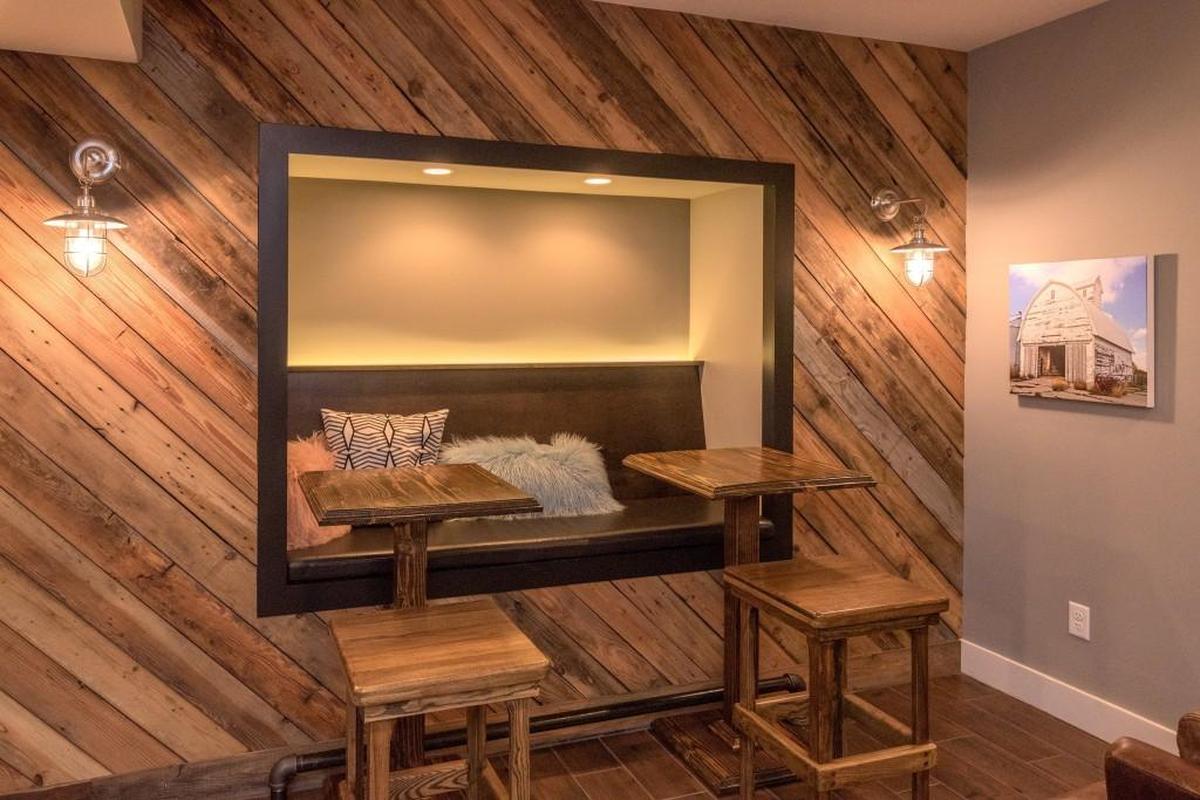 A cozy basement nook.